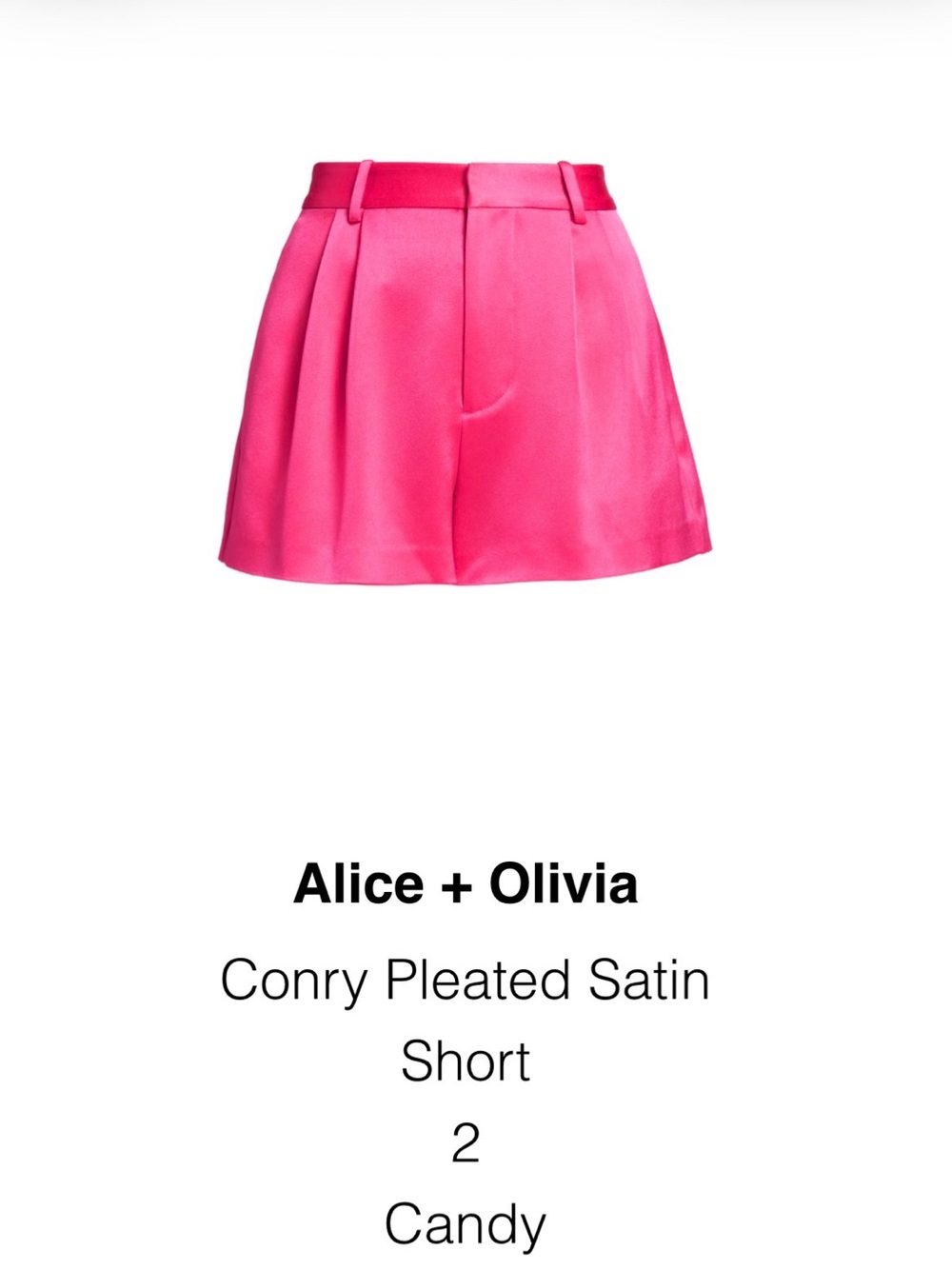 Alice + Olivia Hot Pink Tailored High-Waist Shorts